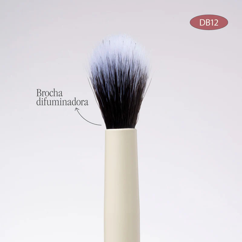 BROCHA DB12 DUO GLAM PLANA CREMA Y DIFUMINADORA - ATENEA