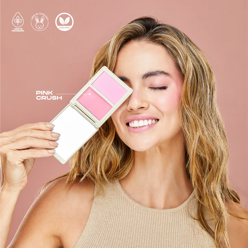 RUBOR EN DUO CREMA Y COMPACTO PINKCRUSH - ATENEA