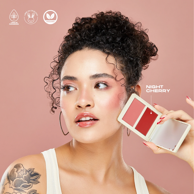 RUBOR EN DUO CREMA Y COMPACTO NIGHT CHERRY - ATENEA