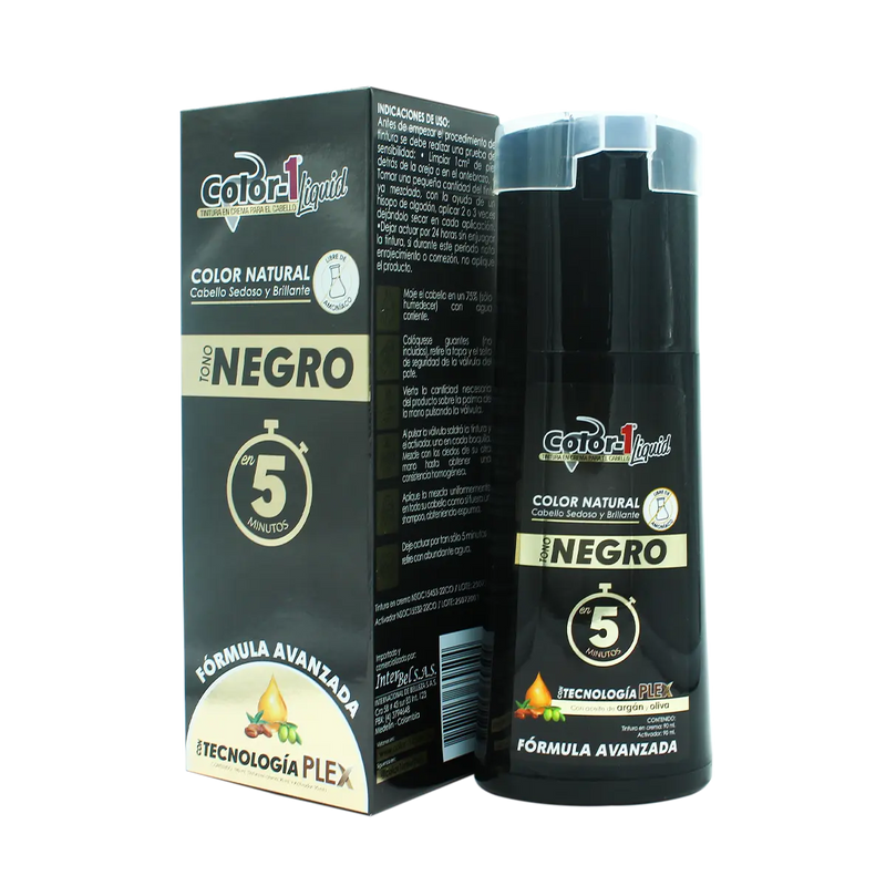 TINTE LIQUIDO NEGRO 180ML - COLOR 1