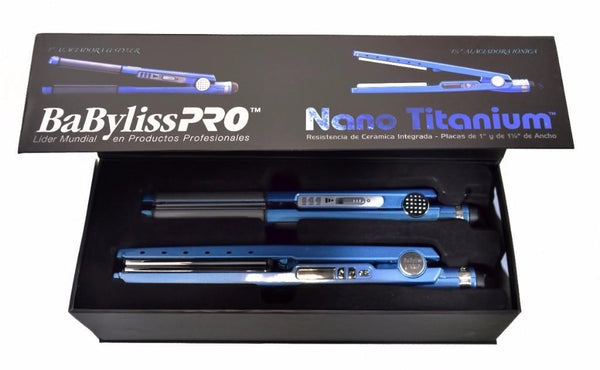 PLANCHA 1 1/4 COMBO NANO TITANIUM AZUL - BABY LISS